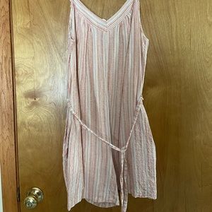 Striped romper with pockets